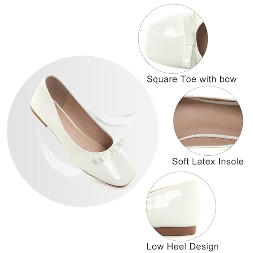 Image of Dear Time Women's Casual Foldable Ballet Flats Square Toe Ballerina Flats Shoes Comfortable