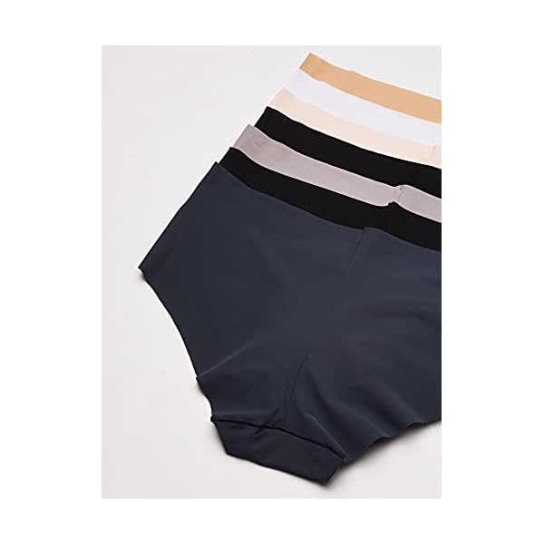 Calvin-Klein-Womens-Invisibles-Hipster-Multipack-Panty Calvin Klein Women's Invisibles Seamless Hipster Panties, 7 Pack, Black/White/Bare/Silverlock/Undertone/Subtle Bloom/Speakeasy, Medium