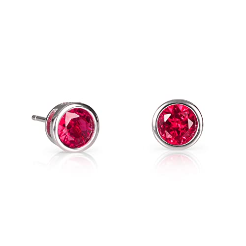 Boucles d'oreilles solitaire argent 925 anti-irritation avec zircons