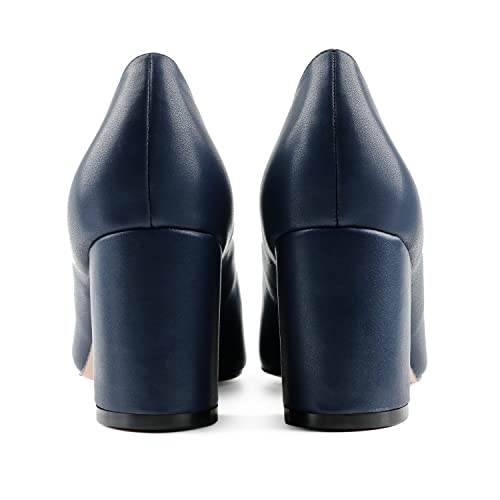 Image of JOY IN LOVE Women's Pointed Toe Chunky Block Heel Pumps | 2.5 inch Block Heels, Comfortable Dress Shoes, Ideal for Office Work, Formal Events, Party and Wedding