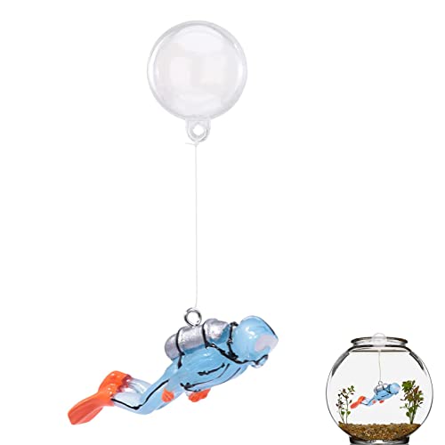 Ximan - Decoraciones flotantes para acuarios, decoración de buzo (buceador) para acuario fosforescente pequeño, para peces, decoración de acuario, para acuario, buzo (buceador)