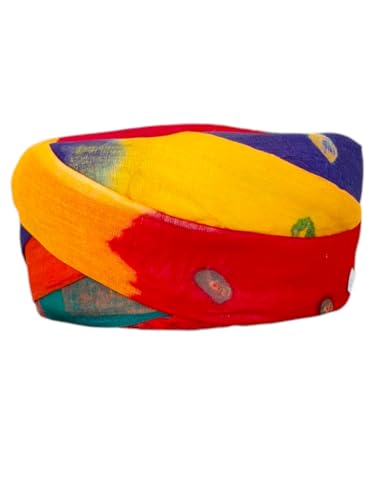 Image of Imperial Safa Jodhpuri Pachrangi Lahriya paghdi,Atiyali, Rajputana darbari Safo,Pagdi, Multi Colour, Rajasthani Casual Wear Turban Self Design Traditional Rajasthani Panchrangi, Wedding