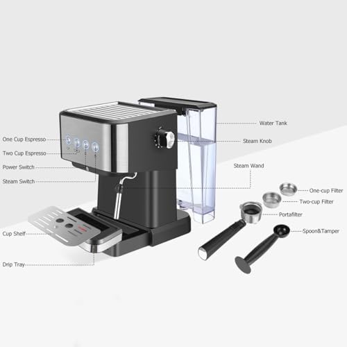 Cafetera de Espresso Semi Automática con Espumador de Leche y 1.5L de Capacidad miniatura 7