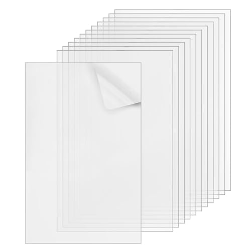 Gsrhzd Fogli Acrilici Trasparente, 12 Pezzi 297 x 210 x 1MM Lastre Acrilico Trasparente, Pannello Acrilico Trasparente A4, Lastre Acrilico per Decorazione Domestica,Display,Cornice,Pittura