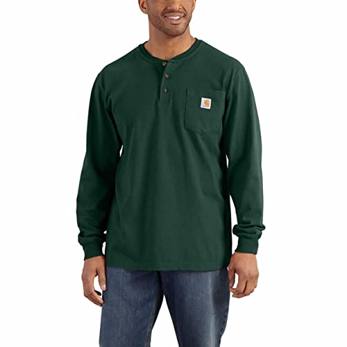Carhartt Mens Workwear Pocket Long-Sleeve (Regular and Big & Tall Sizes) Henley Shirts, Hunter Green, Medium US Carhartt Mens Workwear Pocket Long-Sleeve (Regular and Big & Tall Sizes) Henley Shirts, Hunter Green, Medium US