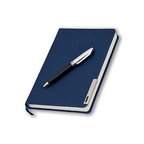 Image of COI Blue Daily Organizer /Unique A5 Faux Leather New Year Diary and Pen for Mom and Dad.