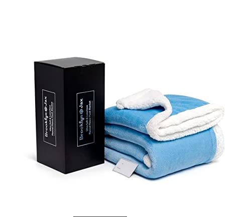 Brooklyn + Jax Sherpa-Fleece-Decke | Wendbar, Superweich & Kuschelig | 150 X 200 Cm (Doppelbett)