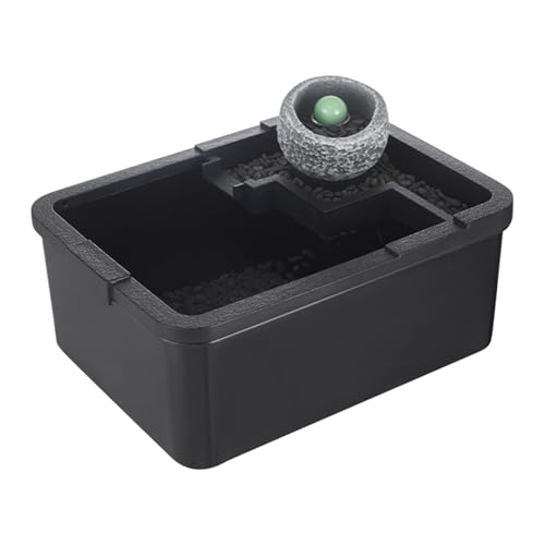 Acuario pequeño – pecera pequeña | Tanque de paisaje para tortugas | Decoración de tanque en miniatura para interiores | Acuarios de hidropónico antiguo con bomba USB y luz para decoración de