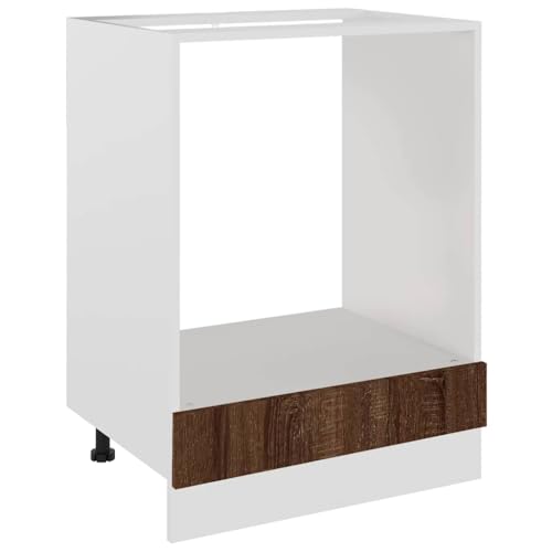 vidaXL Herdumbauschrank Lyon Braun Eichen-Optik 60x46x81,5 cm Holzwerkstoff, Küchenschrank, Gastronomieschrank, Küchenmöbel, Küchenzeile