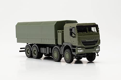 herpa truck model Iveco Trakker 8x8 protected platform truck, true to its original scale of 1:87, for diorama model building - Image 4