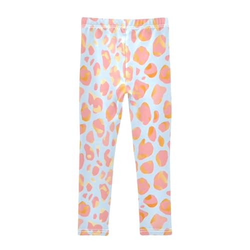 Pink Blue Leopard Girls Leggings Soft Stretch Workout Yoga Dance Pants for Kids Casual Tights2