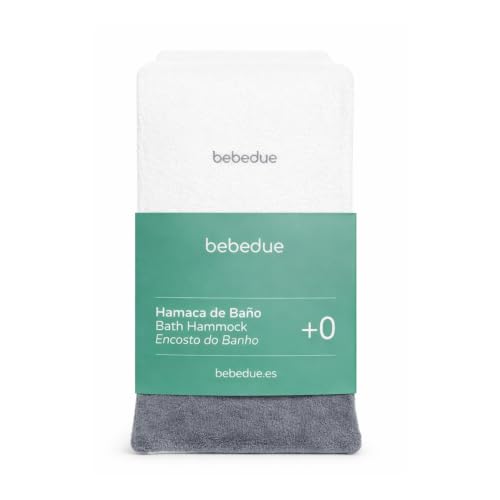 BEBEDUE | Hamaca de Baño para Bebé, Rizo Suave y Absorbente, Antideslizante, Lavable, con Funda de Recambio, desde +0 Meses