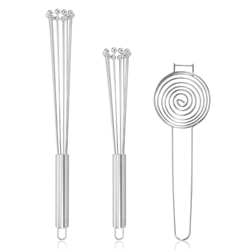 Set di 2 Fruste da Cucina in Acciaio Inox, Frusta Palla in Acciaio Inox e Separatore Tuorlo d'uovo, Frusta a Mano per uovo per Cucinare, Mescolare (10 and 12 )