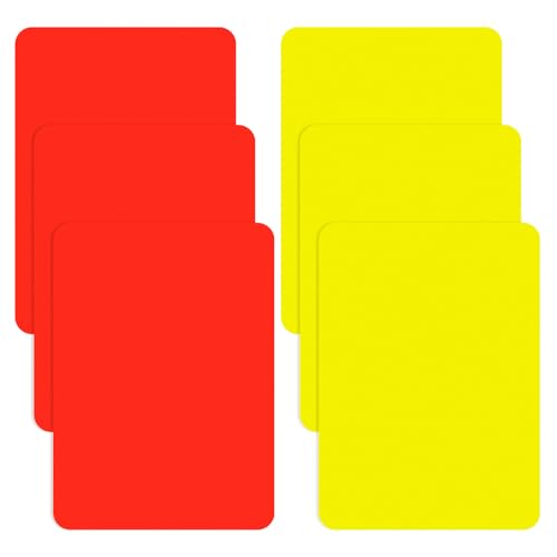 Psiriol 6Pcs Soccer Referee Card Professional Red and Yellow Football Cards Set Essential Football Cards for Referees Coach Scorebook Red Yellow Card Warning Ejection for Sports Competitions