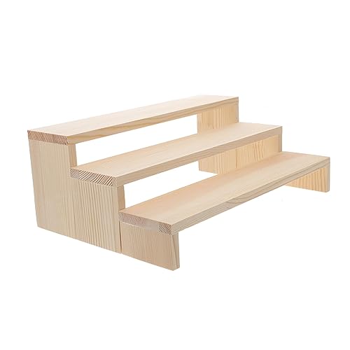 KOMBIUDA 3 piezas Soporte Exhibición Joyas Madera Estanterías Fondo para Anillos Pulseras y Relojes Exhibidor Artesanal Resistente para Hogar y Comercio