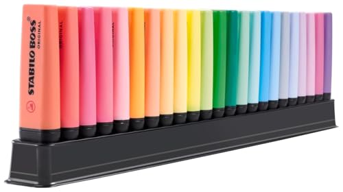 Marcador fluorescente STABILO BOSS ORIGINAL - Set de escritorio ARTY con 23 colores
