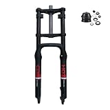 CDHPOWER 66 cm Luftfederung Fahrradgabel, 10,2 cm dicke Reifen, doppelte Schulter mit 3,8 cm Headset-Kombination, 9 mm x 135 mm QR, Scheibenbremse 3,8 cm Lenker, E-Bike/MTB