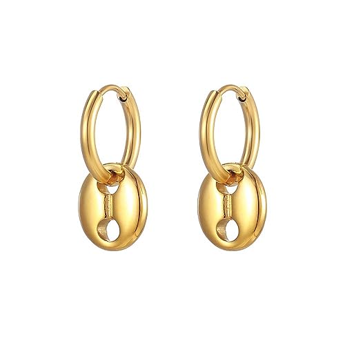 OAKKY Minimaliste Boucles d'oreilles Huggie pour Femmes Acier Inoxydable Boucles d'oreilles...