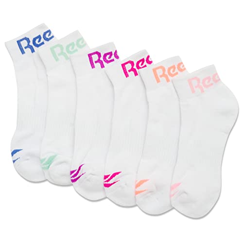 Reebok Girls' Quarter Socks - 6 Pack Moisture-Wicking Low Cut Athletic Ankle Socks for Girls (Sizes: S-L)4