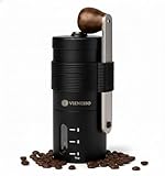 Kaffeemühle Manuell mit Keramikmahlwerk | Kompakte Handkaffeemühle mit stufenloser-Mahlgradeinstellung | manuelle Espressomühle mit Holzgriff für Zu Hause oder unterwegs
