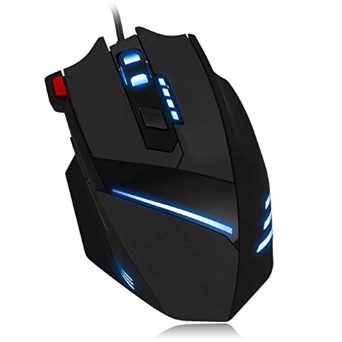 Lwieui Souris 7200dpi Souris de Jeu Filaire USB Ordinateur LED Backlight Souris 7 Couleur pour PC Bureau Maison (Couleur : Black, Size : One Size) Cover
