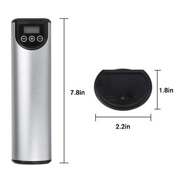 Samochodowa pompka powietrza przenośna sprężarka rowerowa bezprzewodowa ręczna LED 2000 mAh bateria - srebrna
