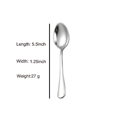 Image of Wesdxc56 Demitasse Espresso Spoons, Mini Coffee Spoon, 5.5 Inches Stainless Steel Small Spoons for Dessert, Set of 6(Silver)