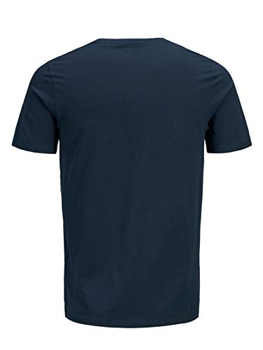 Jack & Jones Packung mit 2 T-Shirts in Übergröße, Rundhalsausschnitt, Druck, Design Logo Oversize, 2er Pack (2 x Navy Blazer), Small – Ansicht 9
