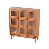 kowaku 9-Compartment Display Cabinet Vintage Look Miniature Cubby Cabinet Mini...