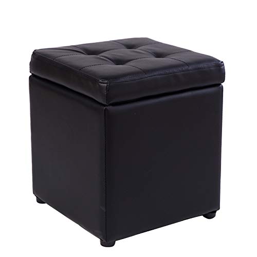 FAMEOYA Pouf Contenitore Quadrato Imbottito con Sgabello da Trucco in Pelle PU, Sgabello da toeletta, Sgabello da toeletta, Sgabello da Pianoforte, Sgabello da Divano Funzionale