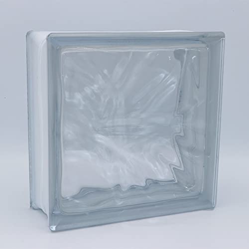 Ladrillo de vidrio de diseño nube transparente brillante 19x19x8 cm - 5 piezas