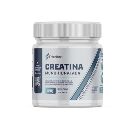 Creatina Monohidratada 100% Creatina Pura Sem Sabor 300g em Pó - Linha Premium Faireffort
