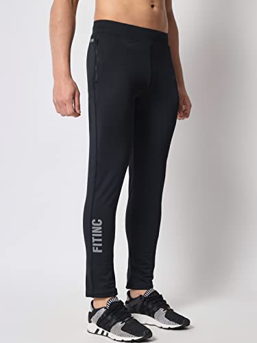 Image of FITINC Men's Stretchable Track Pant for Gym with Zipper Pockets