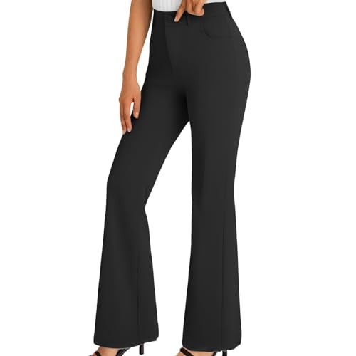 Womens Dressy Work Pants Curvy Fit Slacks High Waisted Flare Dress Pants Business Trousers Pantalon Femme Confortable