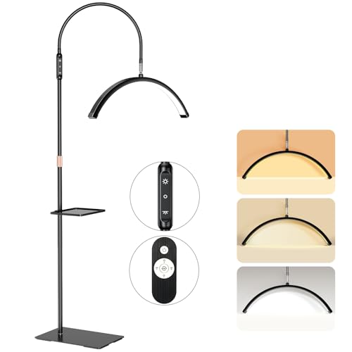 Image of Mznoo Lash Light with Tool Tray, 3600LM LED Moon Light for Lash Tech, Black | Shadow-free, 3200K to 6500K, Flexible&Adjustable Lamp Head, for Lash Tech /Nail Tech /Esthetician