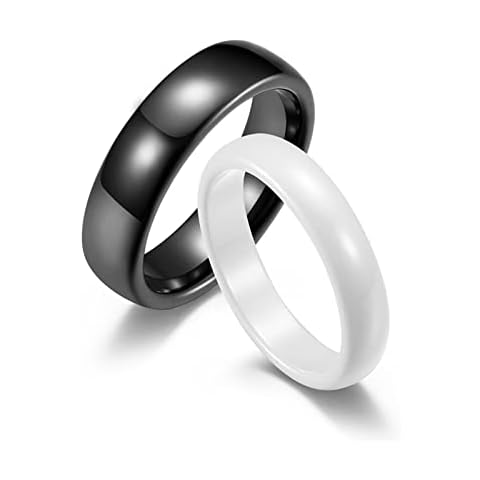 Anillos de compromiso Gualiy para parejas, cerámica, ajuste cómodo Cover