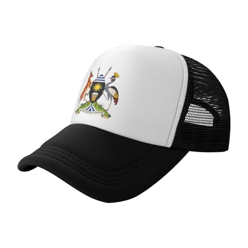 Casquette Baseball Homme Femme Été Mode Respirante Maille, Bonnet Unisexe Ouganda Emblème National Réglable Protection Solaire Extérieure,Casquette Trucker