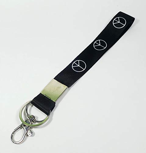 MJ Ragav Peace Sign Black Quality Fabric Keychain/Keyring for Car Bike Men, Women,Boys, Girls & Kids For Car, Bike, etc.