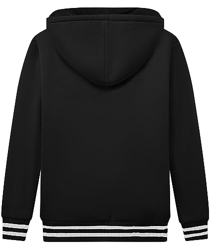 Image of SWISSWELL Unisex Boys Girls Fleece Hoodie Sherpa Lined Jacket Zip Up Hooded Sweatshirt Winter Outerwear for Kids