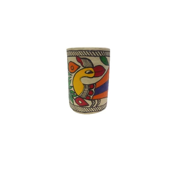 Buy NandicoIndia Papier Mache Decorative Pen Holder with Beautiful Madhubani Painting of Peacock