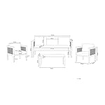 Beliani Gartenlounge Borello 5-Sitzer Weiß & Beige