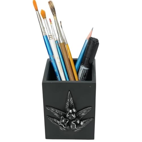 Image of Decorative Embossed Design Pencil and Pen Stand | Desk Organizer for Stationery Storage | Suitable for Office Desk, Study Table, Home and Workspace Use (Design 2)