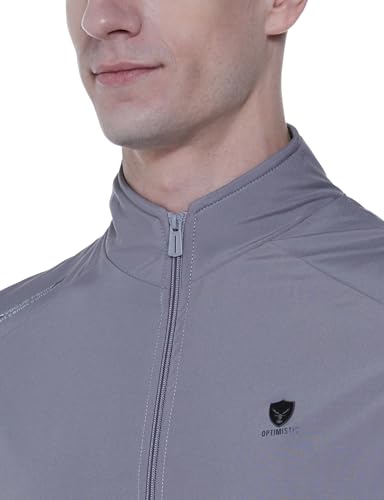 Image of Qube By Fort Collins Men's Lightweight Jacket - Full Zip Casual Sporty Jacket for Men | Stylish High Neck Jacket with Zip Pockets for Gym, Travel, Spring, Autumn & Daily Wear