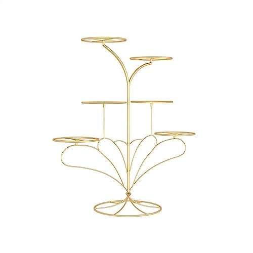 CFY652 Soporte Tarta Expositor de Pasteles de Hierro de 6 Niveles for postres, Gran Capacidad, for decoración de Bodas Cake Stand(Gold)