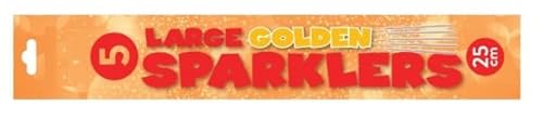 25cm Sparklers Gold Effect 5pk Safe (CAT F1)