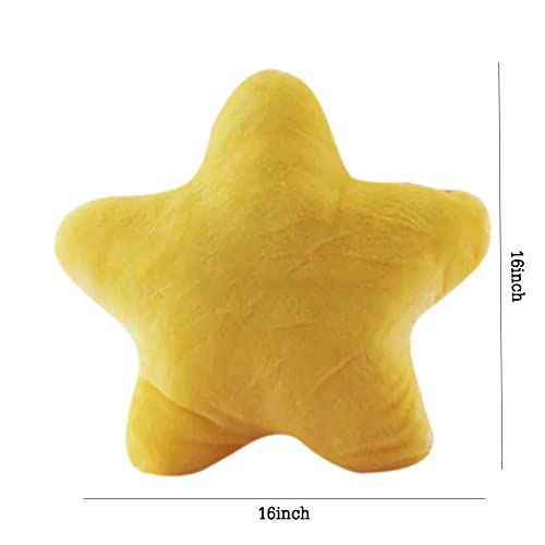 Tanioo Star Throw Pillows, Stars Pillows For Kids, Star Shaped Ultra Soft Velvet 16 X 16 Inches Throw Pillow, For Living Bedroom Home Decorative Pillow (Yellow) #TOP1