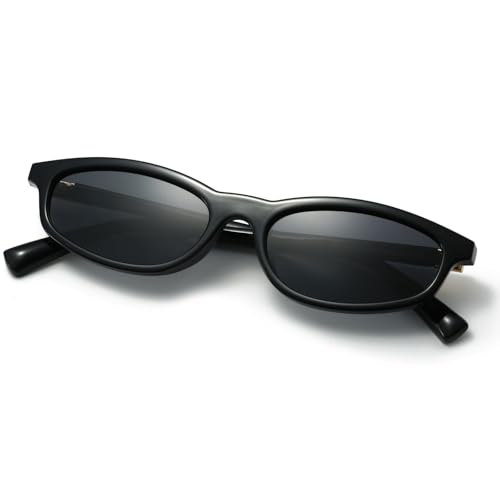 Image of Freckles Mark Polarized 90s Thin Narrow Sunglasses for Women Men Small Sun Glasses Plastic Frame