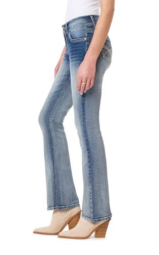 Image of WallFlower Luscious Curvy Bootcut Jeans for Women, Mid-Rise Insta Stretch Denim, Size-Inclusive Juniors Jeans