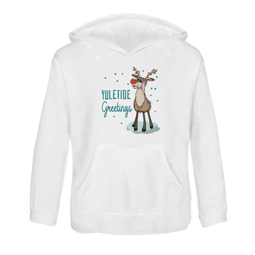 Azeeda 'Yuletide Greetings Reindeer' Children's Hoodie/Hooded Sweater (KO051346)