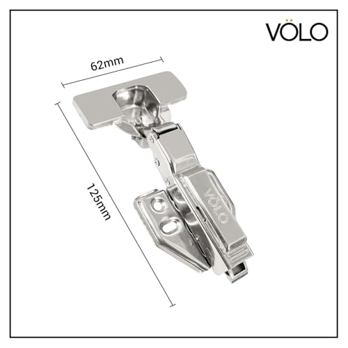 Image of VOLO 2D Soft Close Cabinet Hinges for Furniture, Wardrobes, Doors, and Storage Units | Mild Steel | 1 Year Manufacturer Warranty | (8 Crank | Half Overlay, 4 Pieces (2 Set))